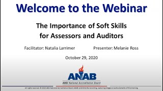 ANAB Webinar: Importance of Soft Skills for Auditors and Assessors