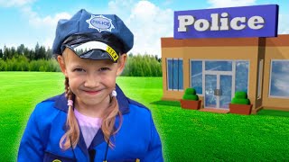 Alena pretend play Policeman VS Thief funny story by Chiko tv