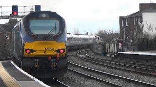 (HD) DRS 68008 'Avenger' powers away from Leamington Spa on 1H45. 16.2.17