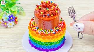 Satisfying Rainbow Chocolate Cake🌈How To Make Miniature Rainbow Cake Decorating Ideas