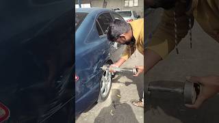 Desi style dent removal 😳 || how to remove small dents from car #ytshorts #shorts #car