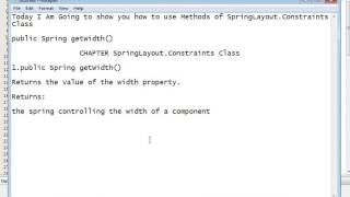 Java Programming Tutorial -SpringLayout.Constraints-9- public Spring getWidth()