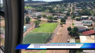 Catanduvas. Helicóptero do Consamu, socorre nesta tarde de quinta dia 21, uma idosa.