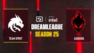 Dota2 - Team Spirit vs ASAKURA - DreamLeague Season 25 - Closed Qualifier - Eastern Europe