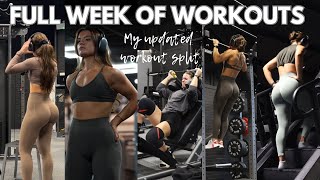 FULL WEEK OF WORKOUTS | my current workout split + workout with me for the week