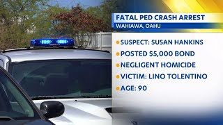 Woman arrested for 90-year-old pedestrian death in Wahiawa in 2023