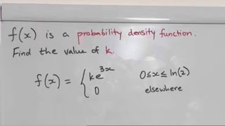 Continuous Probability Density Function Exam Question | Math Methods | Unit 4