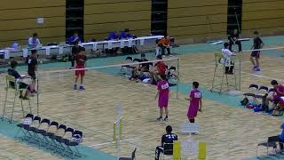 20190807九州中学バドミントン 男子団体準決勝 城西（鹿児島）vs長与（長崎）第1ゲーム第1セット