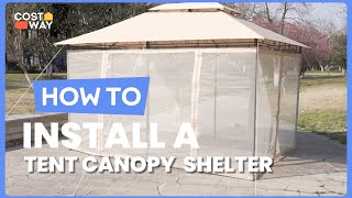 How to Install the 10 Feet x 13 Feet Tent Canopy Shelter | NP10354 #costway #howto