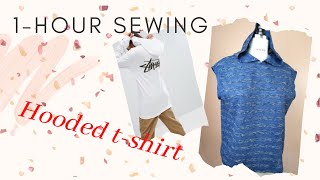 How to sew hooded t-shirt/sewing tutorial