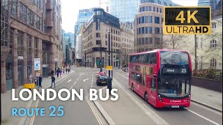 London Bus Ride, Route 25, Double Decker, 4K Virtual Tour