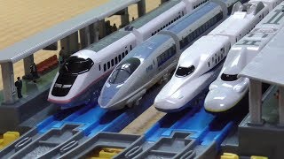 500系新幹線【プラレールアドバンス】新幹線の駅っぽいレイアウトを組んでみた