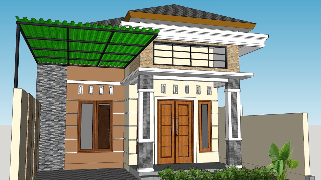 DESAIN RUMAH MINIMALIS DI LAHAN 7X17 METER 3 KAMAR TIDUR 3 WC 1 LANTAI ...