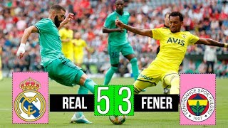Real Madrid vs Fenerbahce 5-3 All Goals & Highlights ( Audi Cup 2019 ) | BENZEMA HAT TRICK! |