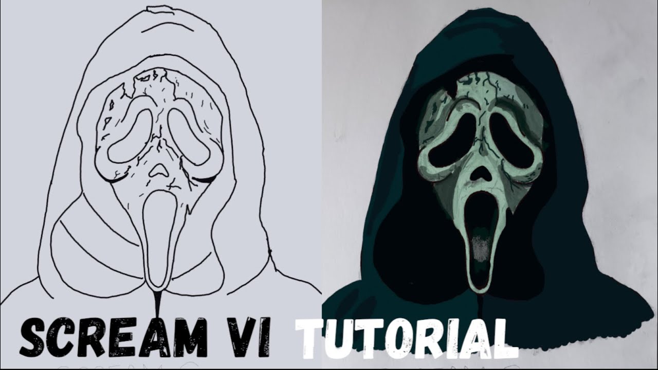 How To Draw Ghostface From Scream 6 Narrated Tutorial - YouTube