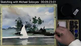 #95 Indigo As the Main Color (Watercolor Seascape Tutorial)