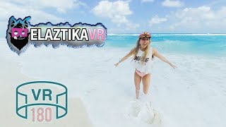 5K VR180 WELCOME TO THIS EMPTY CANCUN BEACH OF PLENTY | Cute Girl At The Beach in 3D VR 180