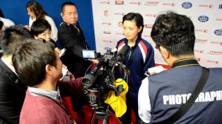 Journalists with Rika Usami - 2012 World Karate Championships | WORLD KARATE FEDERATION