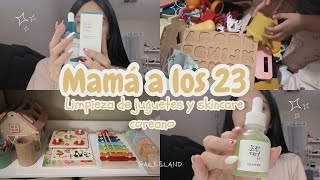 Vlog:Mamá a los 23✨ limpiando los juguetes y nuevo skincare de marcas coreanas 🧖🏻‍♀️🧴