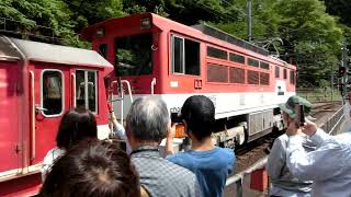 7，アプトいちしろ駅でアプト式電気機関車を連結（大井川鐵道井川線）