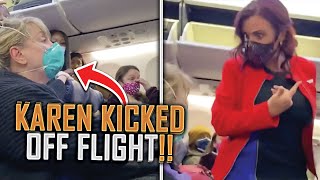 Karen VS Air Hostess, Cringe Moments! (KICKED OFF PLANE)