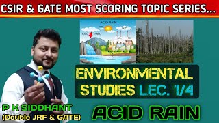 ACID RAIN. Lecturer. 1/4  Best Explanation Environmental Studies. CSIR NET/JRF, GATE, IIT-JAM