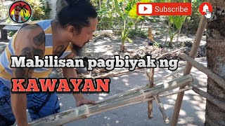 Mabilisan paraan ng pagbiyak ng kawayan #bamboocutting #video #trending