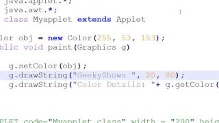 getColor Method in Java Applet (Hindi)