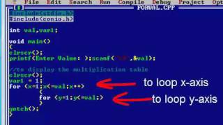 Turbo C Tutorial Part 8 (nested loop)