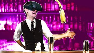 MIXING DRINKS + BUILDING THE BEST MONEY MAKING BAR IN VR! - Flairtender VR HTC VIVE Gameplay