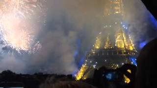 Paris. Eiffel Tower Bastille Day Fireworks!