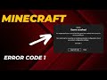 How To Fix Minecraft Error Code 1 | Game Crashed Minecraft