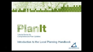 PlanIt: Introduction to the Local Planning Handbook Tutorial