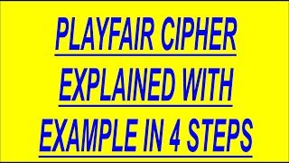 playfair cipher | Encryption and decryption in playfair cipher