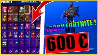 voici mon compte lobby fortnite avec 600 de skins - compte lobby fortnite pc