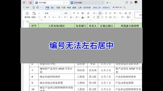 WPS文字表格/Word表格：编号数字无法左右（水平）居中。#wps