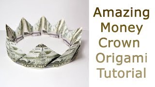 Amazing Money CROWN | EASY Origami GRADUATION Dollar Tutorial No glue and tape (NProkuda)