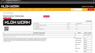 Klokwork Shop Management: add Estimates