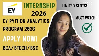 EY Python BI Analytics Program + INTERNSHIP 🔥 | Data Analytics Opportunity India 2026