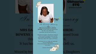 In Memory of Dale Elizabeth LaBorde-Bowens #obituariessvg