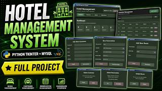Python Hotel Management System Source Code | Python Project Using Tkinter With MySQL Database