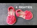 WATCH How To Crochet Espadrille Top & Heel - part 2 of 2  (4 Righties)