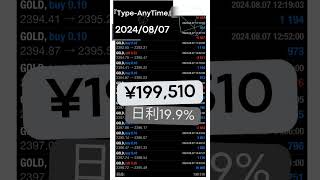 8月2週目の収支報告/完全無欠EA『Type-AnyTime』 #FX自動売買 #自動売買 #EA #ビットコイン