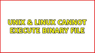 Unix & Linux: Cannot execute binary file