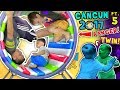 WHEELS ON THE BUS, OUCH!  WORLD'S COOLEST INDOOR PLAYGROUND Cancun Mexico Pt 5 v