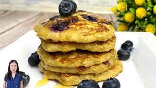 แพนเค้กบลูเบอรี่ข้าวโอ๊ต Oat Pancake | แม่บ้านอาหารสุขภาพ