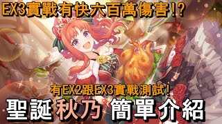 EX3實戰有快六百萬傷害!? 聖誕秋乃 簡單介紹【超異域公主連結☆Re:Dive】