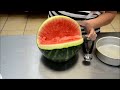 curving a watermelon into scary shark