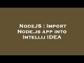 NodeJS : Import Node.js app into Intellij IDEA