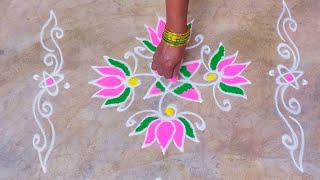 రోజువారీ ముగ్గులు🌺 సులభమైన రంగోలీ డిజైన్ simple rangoli 🌺Muthyamantha muggu